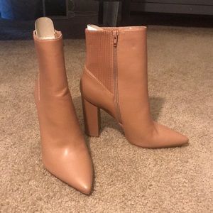 SHEIN Pleather High Block Heeled Boots